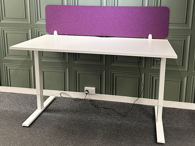 1600 x 800mm White Height Adjustable Desk