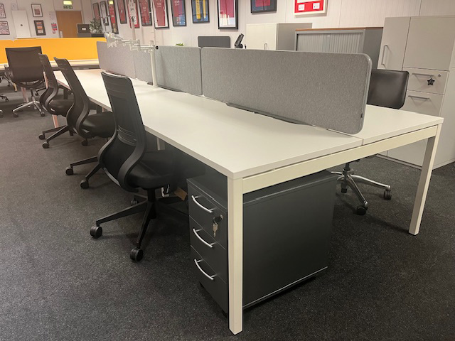 MDD White Bench Desking 1400 x 700m