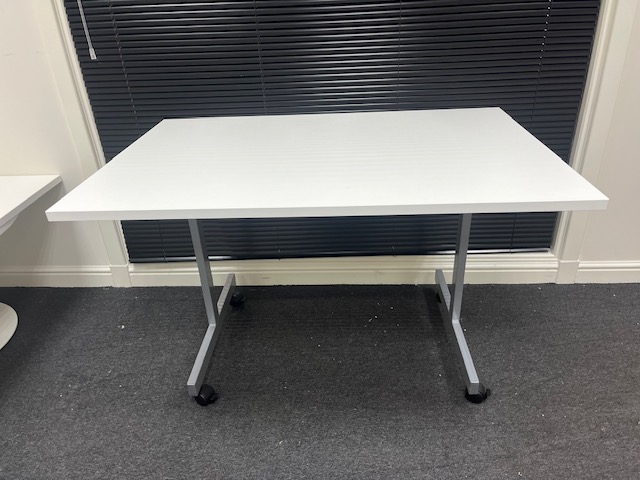 White flip top table